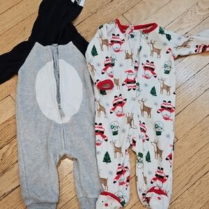 Carter's Penguin Onesie & Christmas Print Onesie